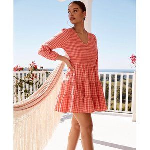 Mister Zimi Celeste Mini Dress Berry Gingham